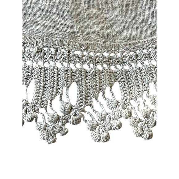 Linen & Crochet Doily Centerpiece 18.5" Diameter Vintage Handmade Wedding Event - Picture 6 of 16